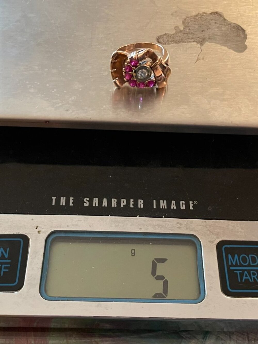 Vintage 14k Gold Ring Rose Gold 1920s - 1940s Art Deco Sz 4.5 RARE 5 grams - Picture 12 of 12
